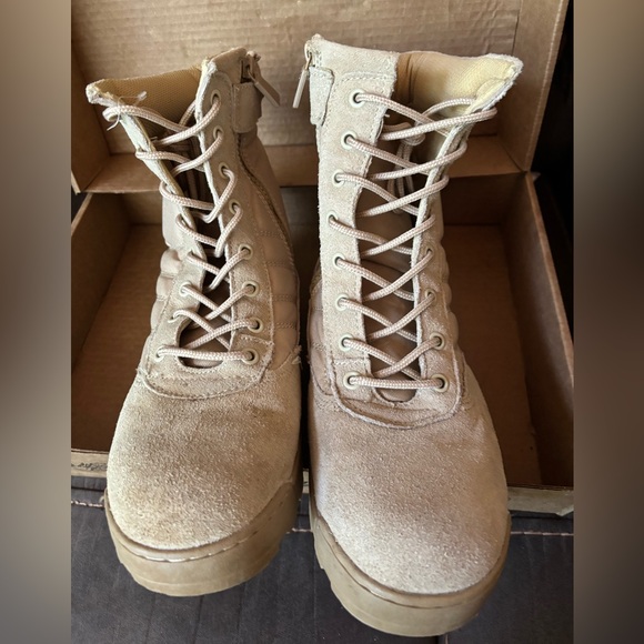 Original SWAT ARMY desert Tan Lace-Up/side zip Boots size 45/12 - Picture 1 of 6